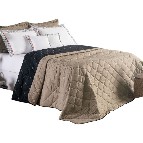 Kit Cobre Leito Dupla Face Casal King Bordado Renove Hipercal 400 Fios (3310) - Image 2
