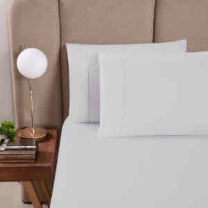 Par de Fronhas Versatile Ponto Palito 2 Peças 70cm x 50cm 100% Poliéster Micropercal 300 Fios - Cinza (VED525903)
